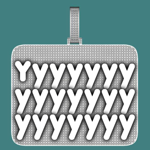 CUSTOM LETTER NECKLACE 3D BIG SQUARE