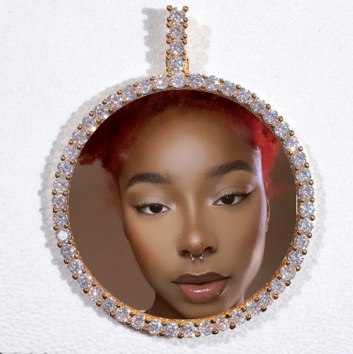 LARGE 3D CIRCLE CUSTOM PICTURE PENDANT