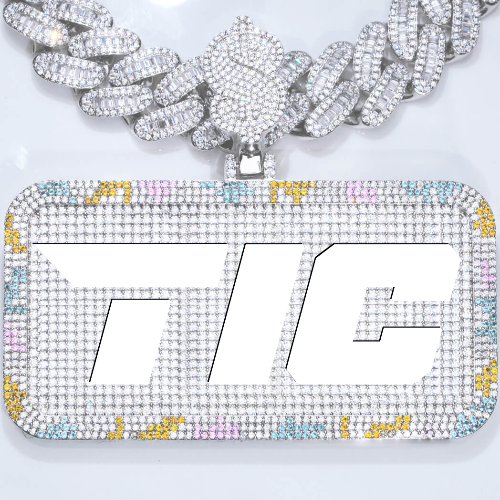 CUSTOM LETTER NECKLACE 3D COLORFUL SQUARE