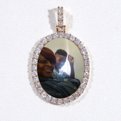 3D Oval Custom Picture Pendant