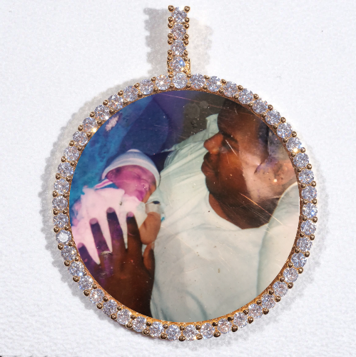 LARGE 3D CIRCLE CUSTOM PICTURE PENDANT