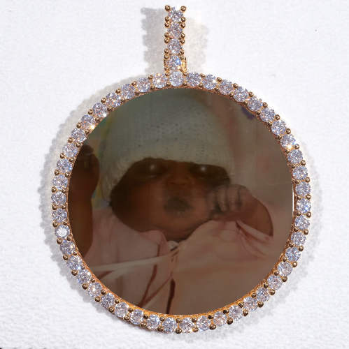 LARGE 3D CIRCLE CUSTOM PICTURE PENDANT