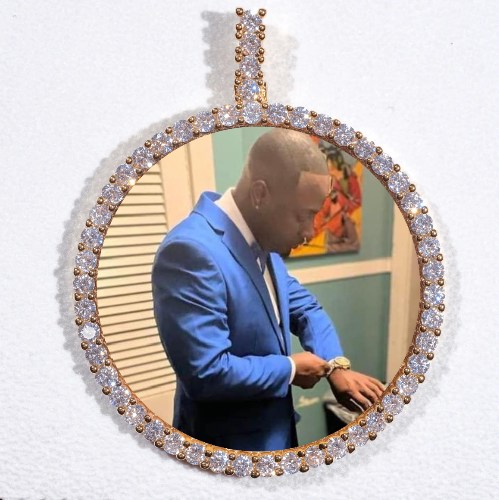 LARGE 3D CIRCLE CUSTOM PICTURE PENDANT