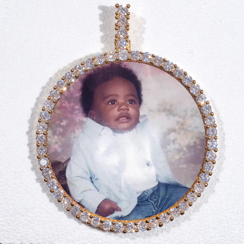 LARGE 3D CIRCLE CUSTOM PICTURE PENDANT