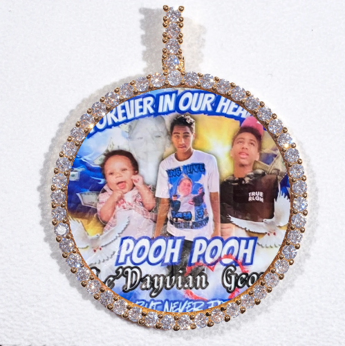 LARGE 3D CIRCLE CUSTOM PICTURE PENDANT