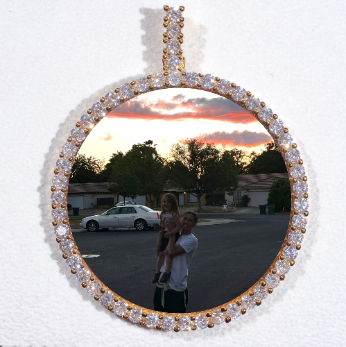 LARGE 3D CIRCLE CUSTOM PICTURE PENDANT