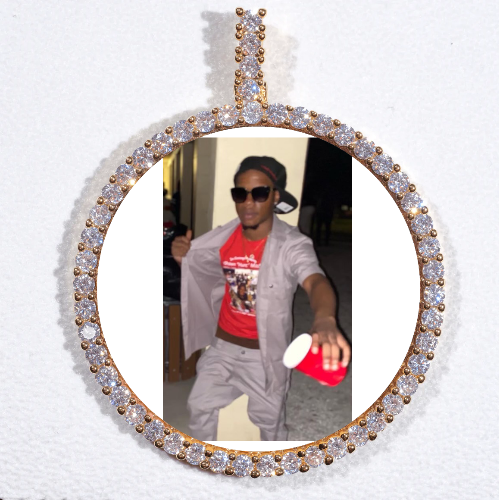 LARGE 3D CIRCLE CUSTOM PICTURE PENDANT