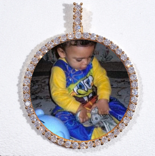 LARGE 3D CIRCLE CUSTOM PICTURE PENDANT