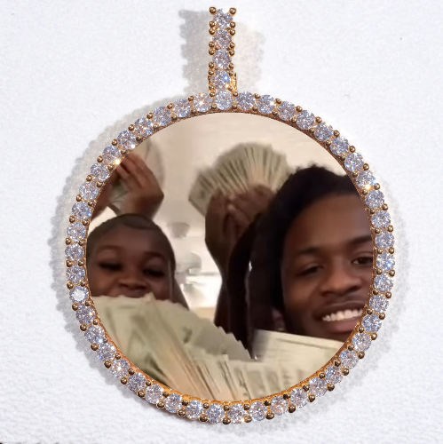 LARGE 3D CIRCLE CUSTOM PICTURE PENDANT