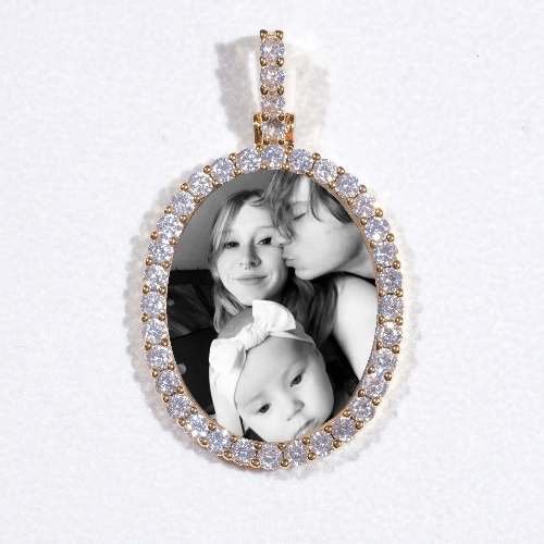 3D Oval Custom Picture Pendant