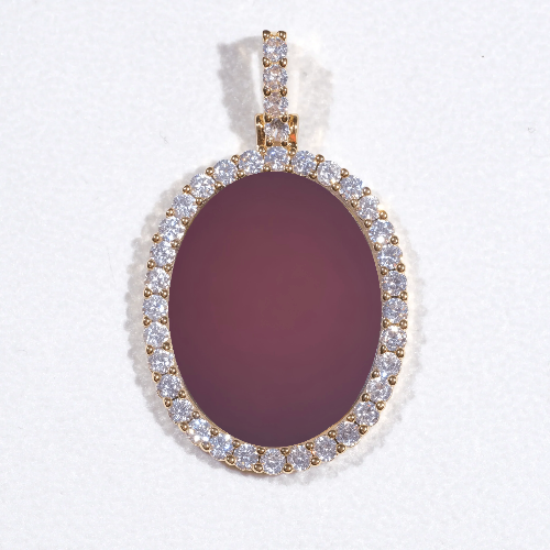 3D Oval Custom Picture Pendant