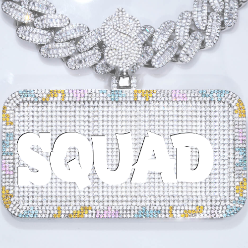 CUSTOM LETTER NECKLACE 3D COLORFUL SQUARE