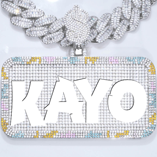 CUSTOM LETTER NECKLACE 3D COLORFUL SQUARE