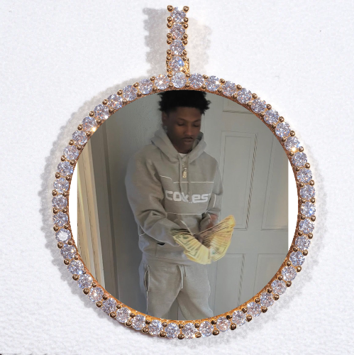 LARGE 3D CIRCLE CUSTOM PICTURE PENDANT
