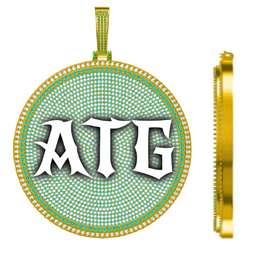 CUSTOM LETTER NECKLACE 3D BIG DISC
