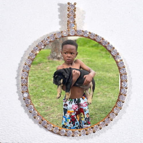 LARGE 3D CIRCLE CUSTOM PICTURE PENDANT