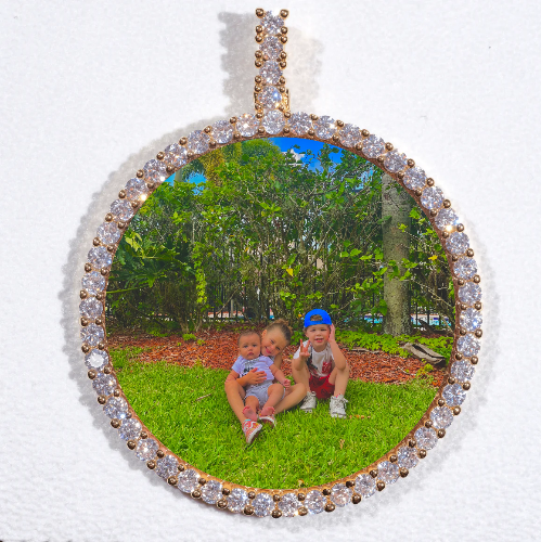 LARGE 3D CIRCLE CUSTOM PICTURE PENDANT