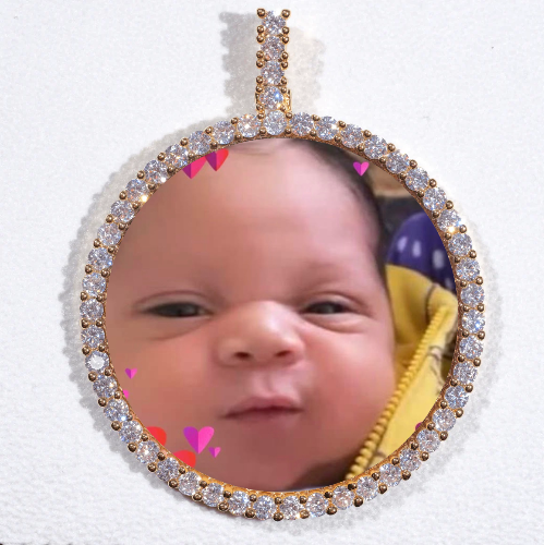 LARGE 3D CIRCLE CUSTOM PICTURE PENDANT