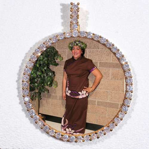 LARGE 3D CIRCLE CUSTOM PICTURE PENDANT