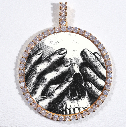 LARGE 3D CIRCLE CUSTOM PICTURE PENDANT