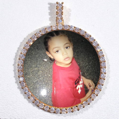 LARGE 3D CIRCLE CUSTOM PICTURE PENDANT