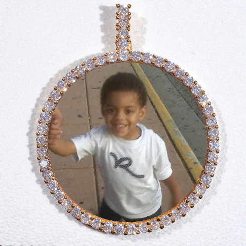 LARGE 3D CIRCLE CUSTOM PICTURE PENDANT