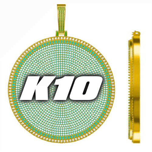 CUSTOM LETTER NECKLACE 3D BIG DISC