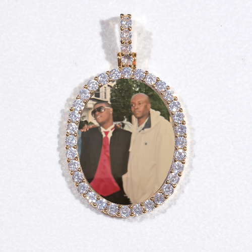 3D Oval Custom Picture Pendant