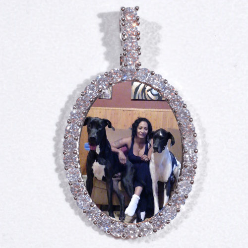 Large 3D Oval Custom Picture Pendant