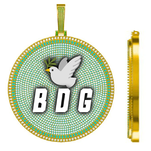 CUSTOM LETTER NECKLACE 3D BIG DISC