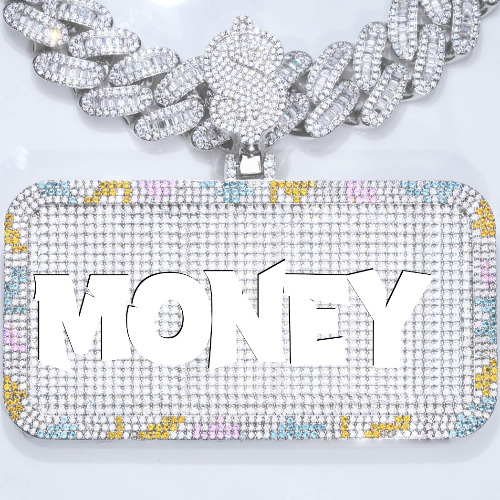 CUSTOM LETTER NECKLACE 3D COLORFUL SQUARE