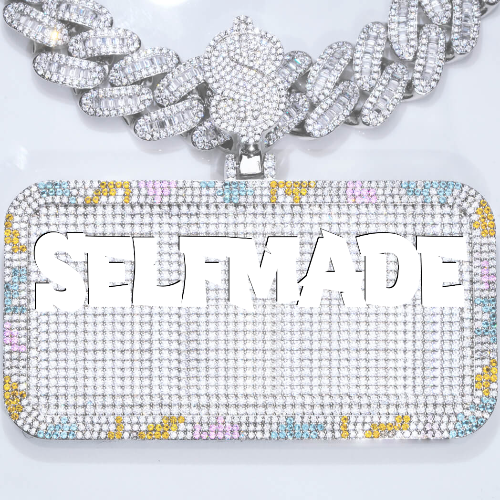 CUSTOM LETTER NECKLACE 3D COLORFUL SQUARE