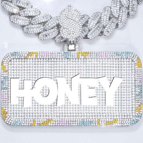 CUSTOM LETTER NECKLACE 3D COLORFUL SQUARE