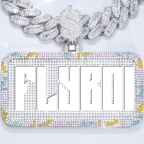 CUSTOM LETTER NECKLACE 3D COLORFUL SQUARE