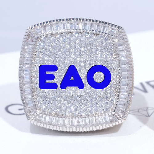 CUSTOM LETTER 3D ICED RING