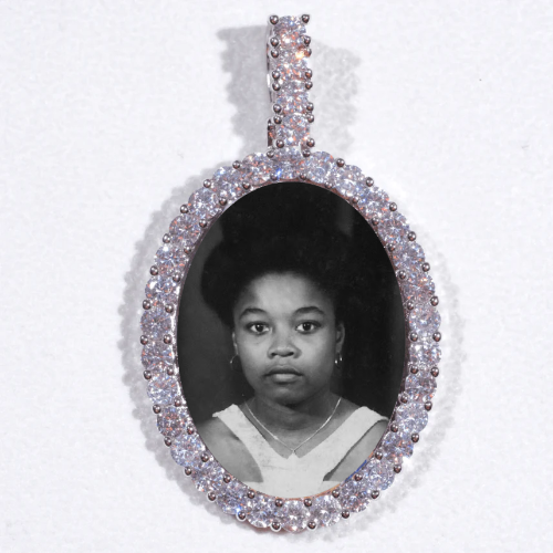 Large 3D Oval Custom Picture Pendant