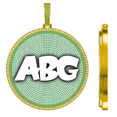 CUSTOM LETTER NECKLACE 3D BIG DISC