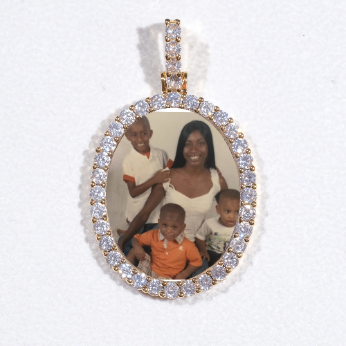3D Oval Custom Picture Pendant