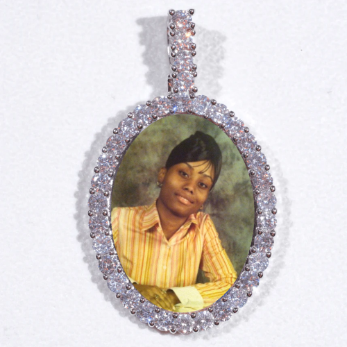 Large 3D Oval Custom Picture Pendant