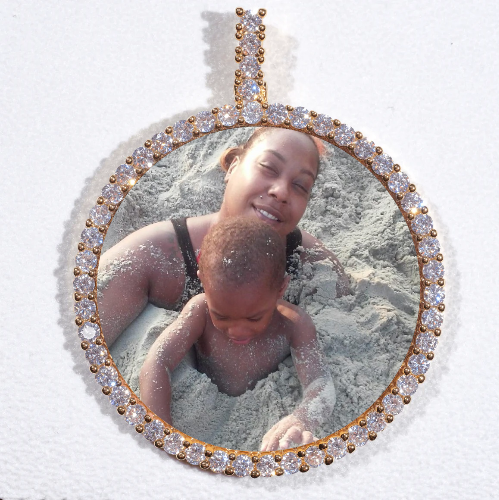 LARGE 3D CIRCLE CUSTOM PICTURE PENDANT