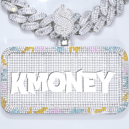 CUSTOM LETTER NECKLACE 3D COLORFUL SQUARE