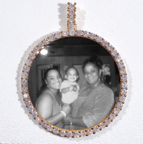 LARGE 3D CIRCLE CUSTOM PICTURE PENDANT