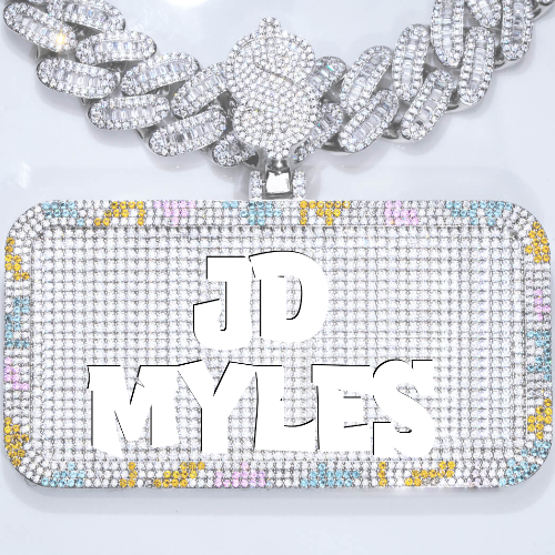 CUSTOM LETTER NECKLACE 3D COLORFUL SQUARE