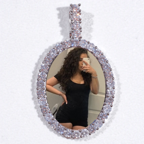 Large 3D Oval Custom Picture Pendant