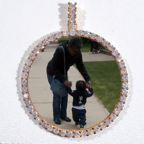 LARGE 3D CIRCLE CUSTOM PICTURE PENDANT