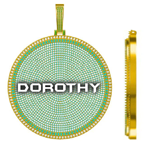 CUSTOM LETTER NECKLACE 3D BIG DISC