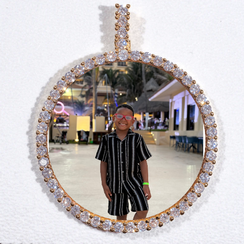 LARGE 3D CIRCLE CUSTOM PICTURE PENDANT