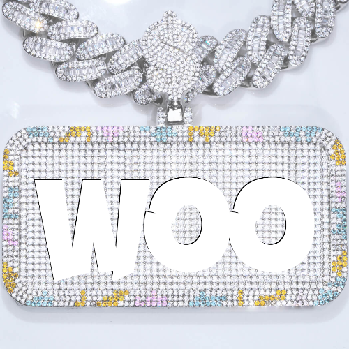 CUSTOM LETTER NECKLACE 3D COLORFUL SQUARE
