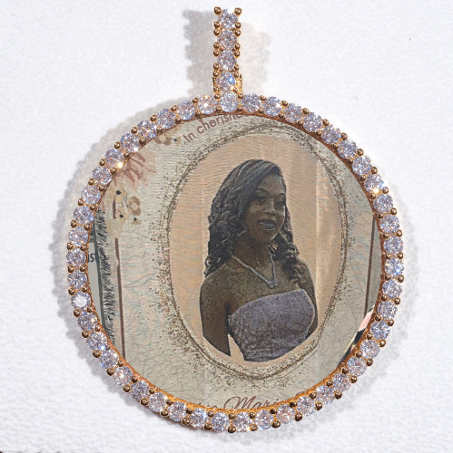 LARGE 3D CIRCLE CUSTOM PICTURE PENDANT