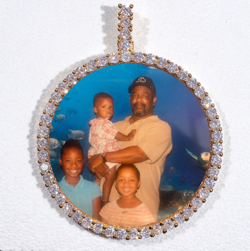 LARGE 3D CIRCLE CUSTOM PICTURE PENDANT